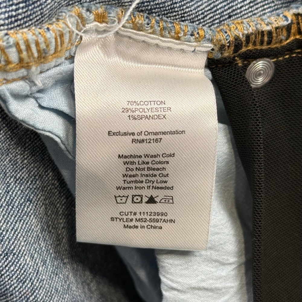 Indigo Poppy Elastic Waist Barrel Leg Jeans Medium Wash Size 12 EUC - Picture 12 of 12